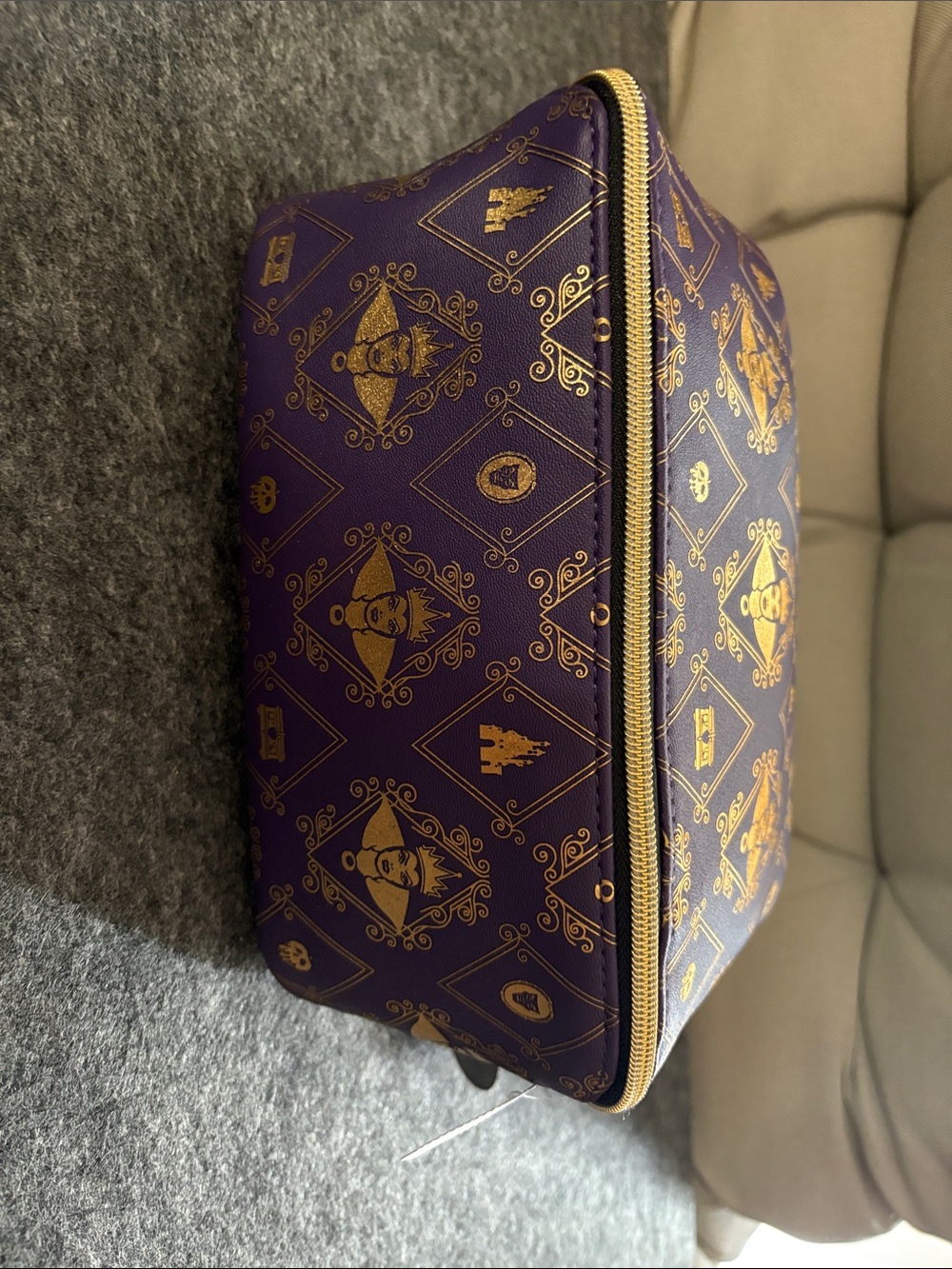 Purple & Gold Patterned Cosmetic Pouch Bath and Body Works Villains Evil Queen